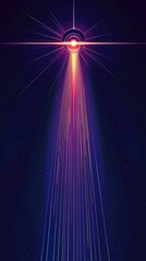 Cosmic Light Show A Glowing Beam of Hope in the Night Sky.