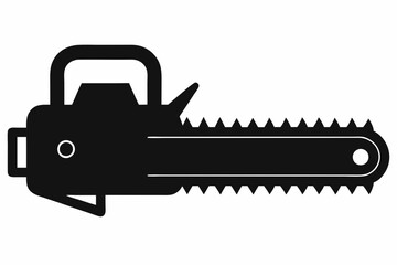 Chainsaw silhouette, Lumberjack icon, Chainsaw vector illustration