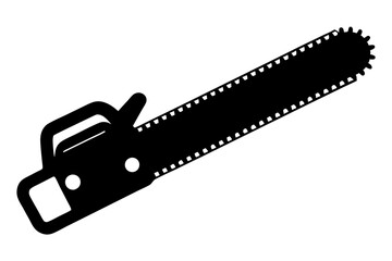 Chainsaw silhouette, Lumberjack icon, Chainsaw vector illustration