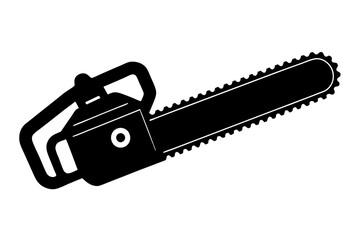 Chainsaw silhouette, Lumberjack icon, Chainsaw vector illustration