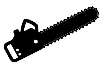 Chainsaw silhouette, Lumberjack icon, Chainsaw vector illustration
