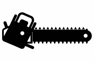 Chainsaw silhouette, Lumberjack icon, Chainsaw vector illustration