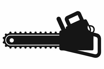 Chainsaw silhouette, Lumberjack icon, Chainsaw vector illustration