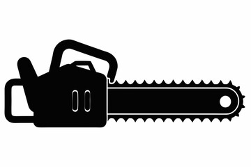 Chainsaw silhouette, Lumberjack icon, Chainsaw vector illustration