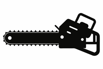 Chainsaw silhouette, Lumberjack icon, Chainsaw vector illustration