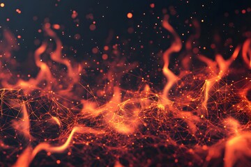 A close up of a red and orange line pattern. The image has a futuristic and abstract feel to it