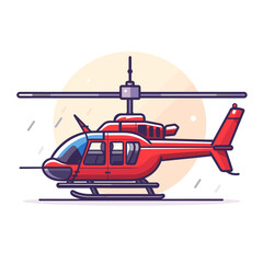 Helicopter icon. Vector illustration of a helicopter in cartoon style.