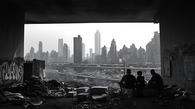 Under a Concrete Sky, Sad Man in Hoodie Standing Under Urban Light