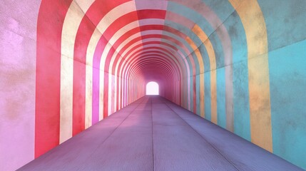 Concept holographic tunnel abstract background