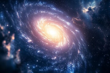 view space spiral galaxy and stars