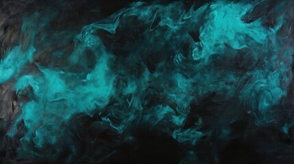 Obraz premium An abstract artwork featuring swirling teal and black colors, evoking a sense of depth.