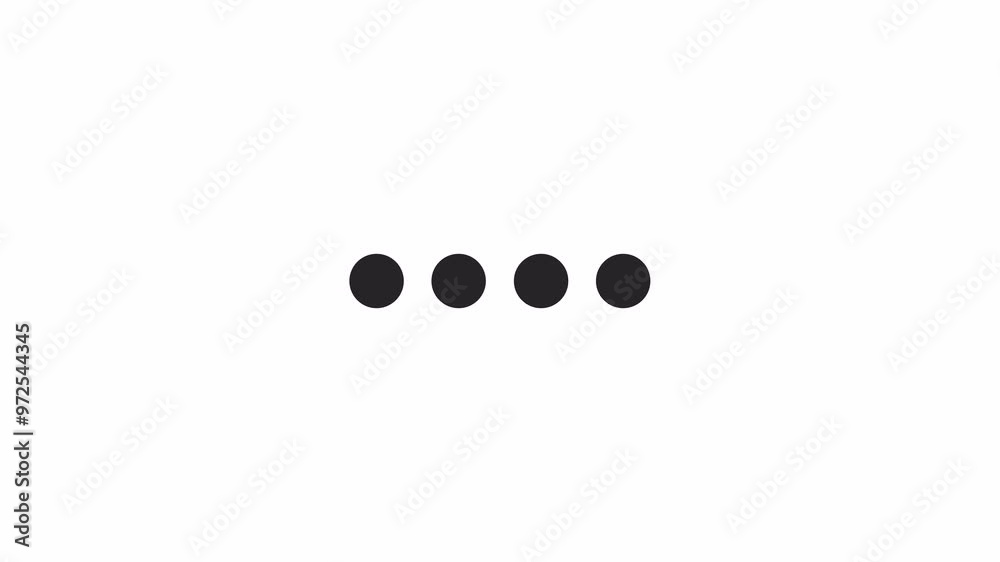 Poster moving jerky dots line loading animation black and white. webpage data upgrade animated element mono