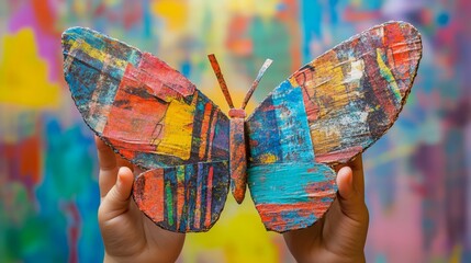 Craft butterflies from recycled paper, using stamps and paint for a fun and easy DIY project kids will love.