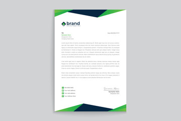 Green color letterhead design