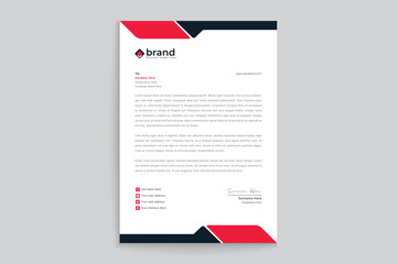 Red color letterhead design