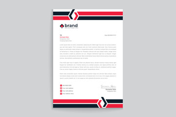 Red color letterhead design