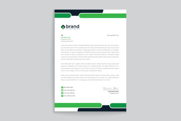Green color letterhead design