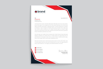 Red color letterhead design