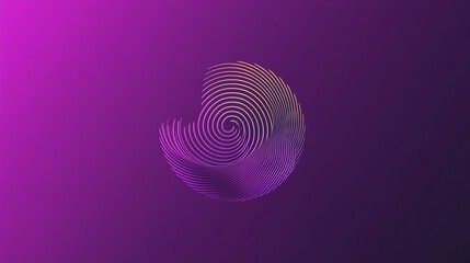 A digital art illustration of a glowing spiral shape against a purple background.