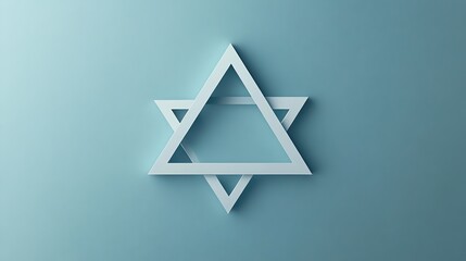 Obraz premium A white Star of David on a blue background.