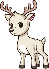 Seneca white deer in chibi kawaii style vector image