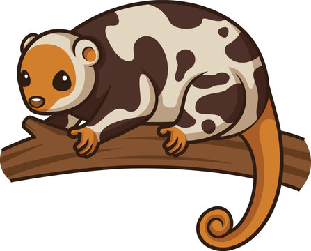 Black-spotted cuscus in chibi kawaii style vector image