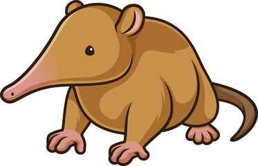 Hispaniolan solenodon in chibi kawaii style vector image