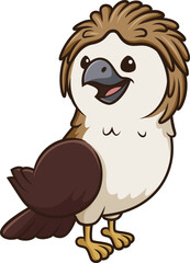 Philippine eagle in chibi kawaii style vector image