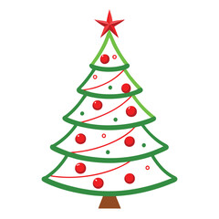 Christmas tree vector art white background.