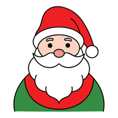 Santa Claus line art vector white background.