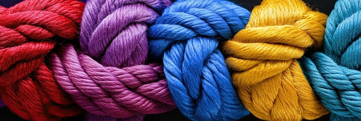 Team rope diverse strength connect partnership together teamwork unity communicate support
