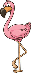 Flamingo looking disappointed and sad vector image