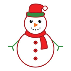 snowman vector art white background.