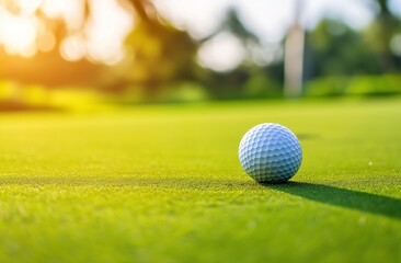 a white golf ball on green grass