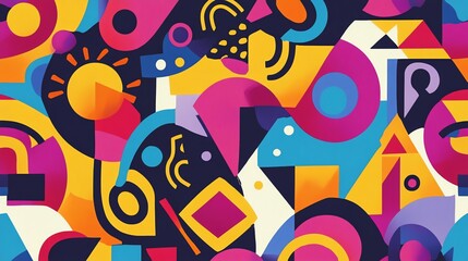 Geometric abstract pattern with vibrant colors.