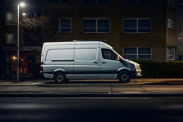 clean photo of a sprinter van in the streets