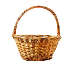 Wicker basket on isolated background