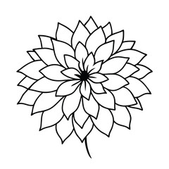 a Beautiful color sketch dahlia flower vector silhouette, isolated white background