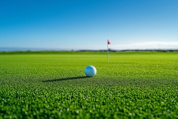 a white golf ball on green grass