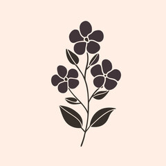 a Beautiful flower vector silhouette, isolated white background 