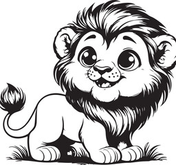 cute lion clipart vector design,awesome cute lion svg,high resolution printable cute lion artwork