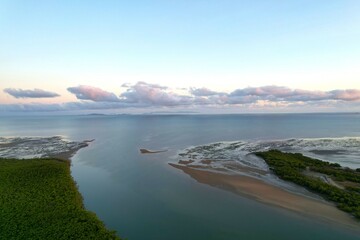 Aerial Sunrise of Bohle River Townsville Queensland Australia