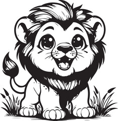 Fototapeta premium cute lion clipart vector design,awesome cute lion svg,high resolution printable cute lion artwork