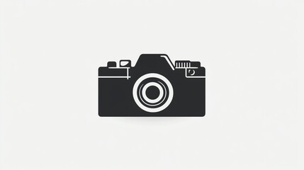 Fototapeta premium Simple black and white camera icon.