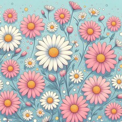 A wallpaper of seamless flowers pattern background 
