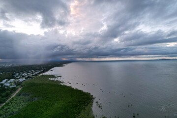 Aerial Sunset of Bushland Beach Townsville Queensland Australia