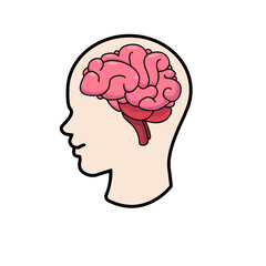 Human brain or human intelligence icon for apps or web