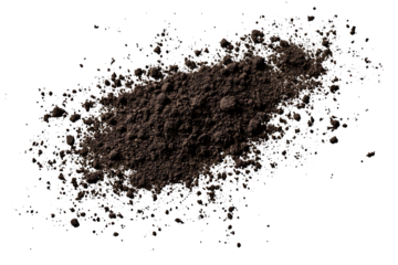 Pile of soil scattered isolated on transparent background