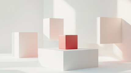 Obraz premium Minimalist Cube Display.