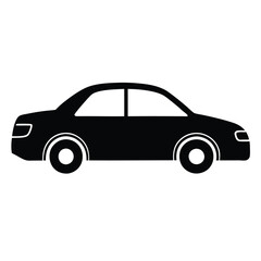Fototapeta premium a simple car, vector silhouette, isolated white background 